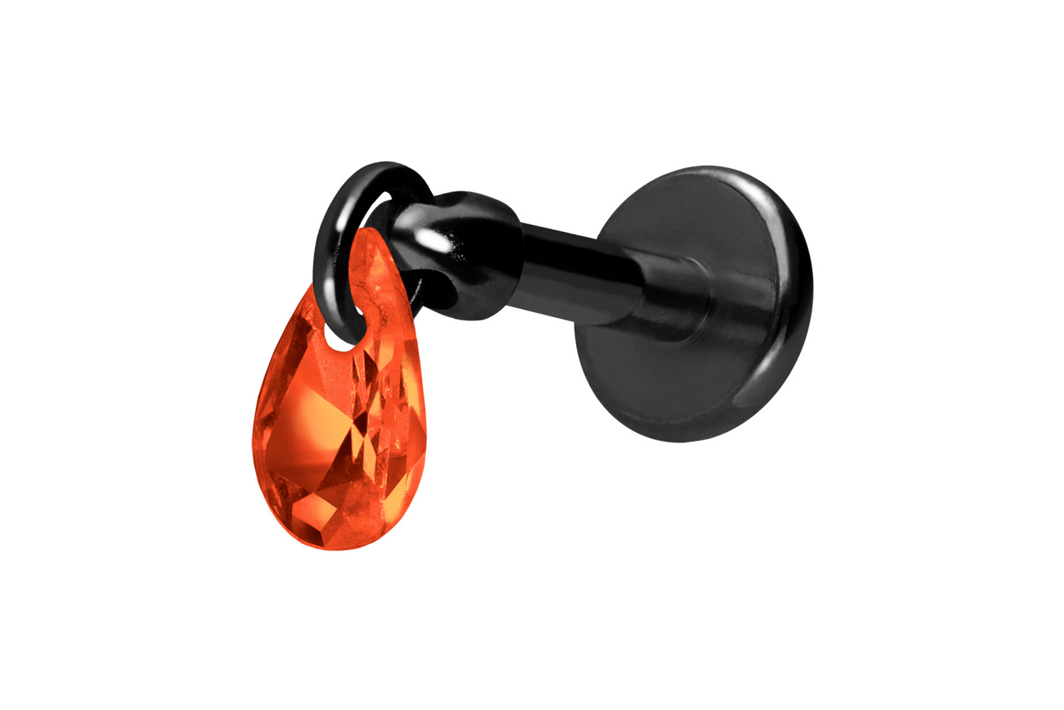 Titan Labret Piercing mit Innengewinde KRISTALLTROPFEN